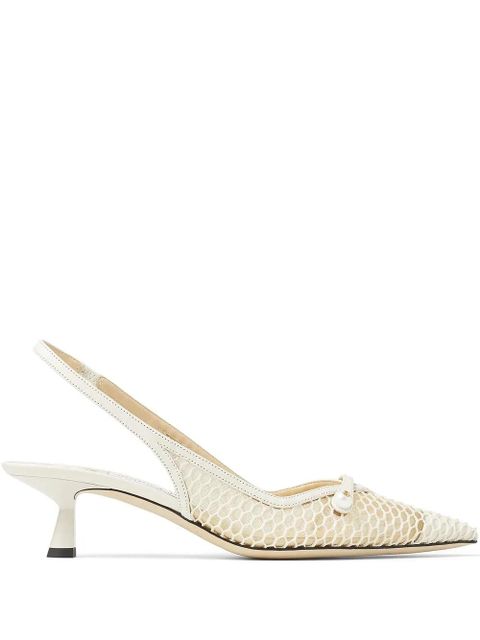 Jimmy Choo Amita 45mm slingback pumps - White - zdjęcie produktu nr 1