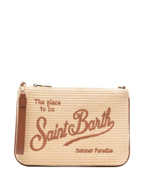 MC2 Saint Barth Parisienne embroidered woven clutch bag - Neutrals - zdjęcie produktu nr 1