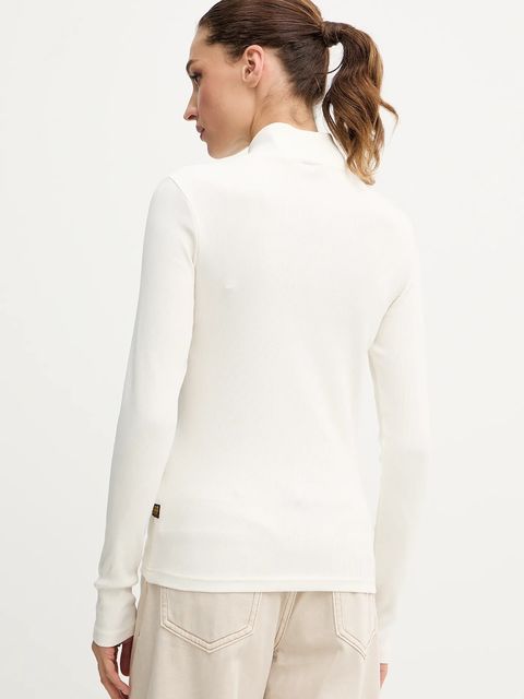 G-Star longsleeve 0 kolor beżowy z półgolfem D26905.E136