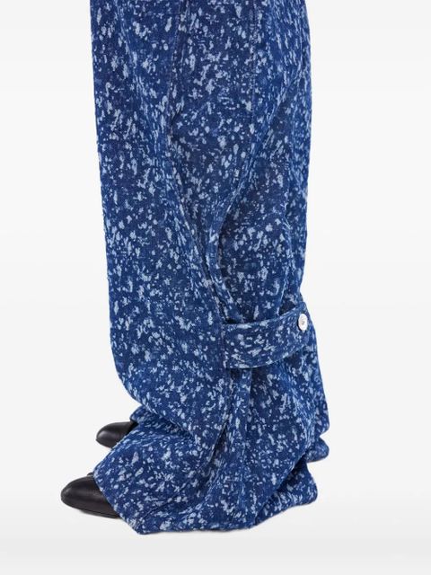 Rabanne splatter-print baggy jeans - Blue