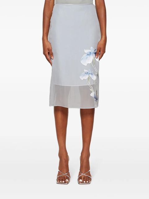 Givenchy floral-print midi skirt - Blue
