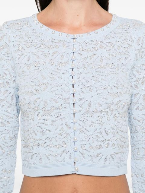 SANDRO floral-pattern cardigan - Blue