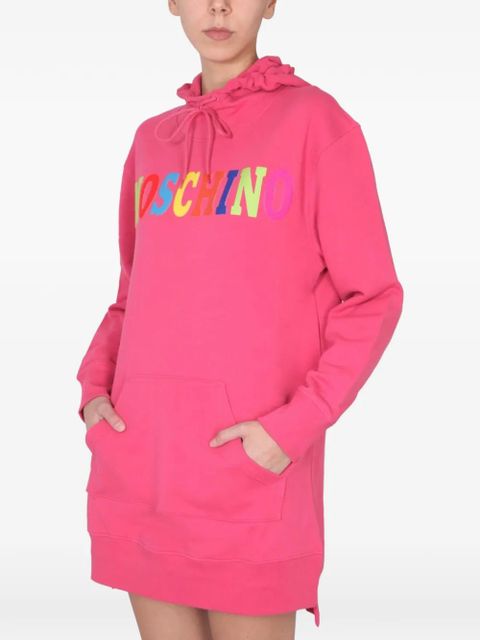 Moschino hooded logo dress - Pink
