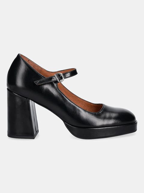 Jonak czółenka skórzane VERITOX CUIR kolor czarny na słupku 3900067