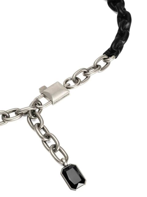 Dolce & Gabbana leather chain-link belt - 80999 BLACK