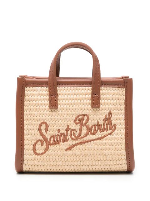 MC2 Saint Barth micro Vivian logo-embroidered woven tote bag - Neutrals - zdjęcie produktu nr 1
