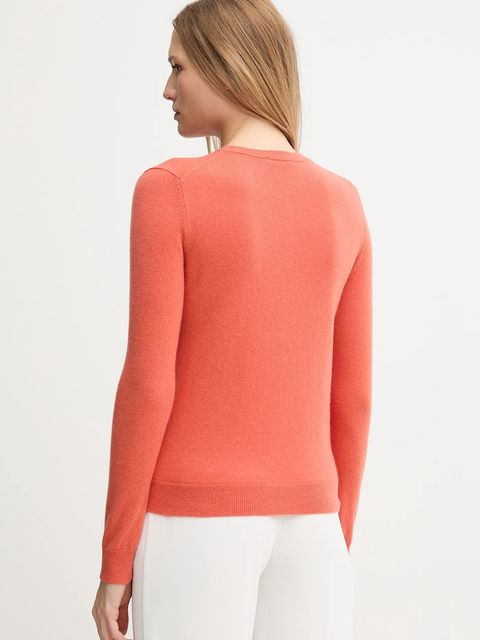 United Colors of Benetton kardigan wełniany kolor pomarańczowy lekki