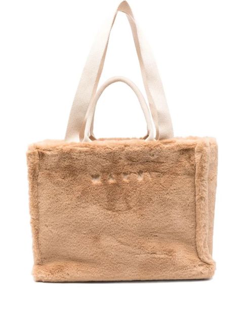 Marni logo-embroidered tote bag - Brown - zdjęcie produktu nr 1