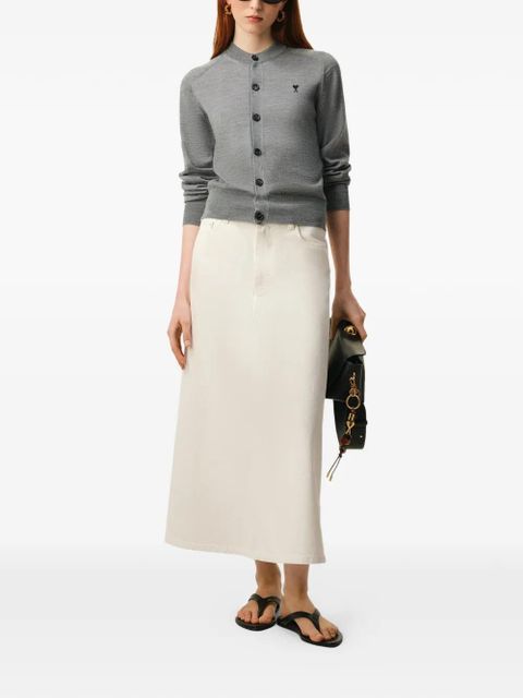 AMI Paris Ami De Coeur crew-neck cardigan - Grey - zdjęcie produktu nr 2