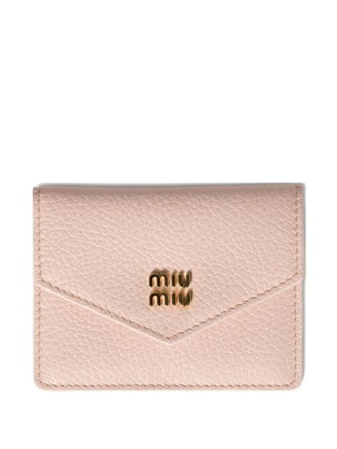 Miu Miu logo-plaque leather card holder - Pink - zdjęcie produktu nr 1