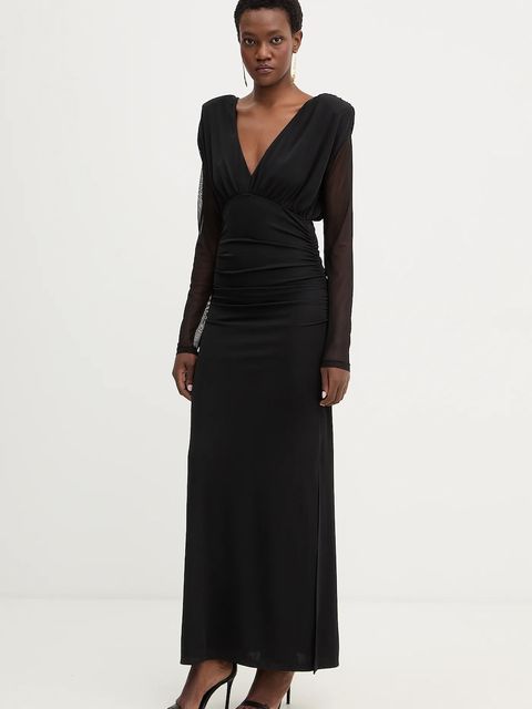 Haveone sukienka kolor czarny maxi dopasowana AMI-P055 - zdjęcie produktu nr 2