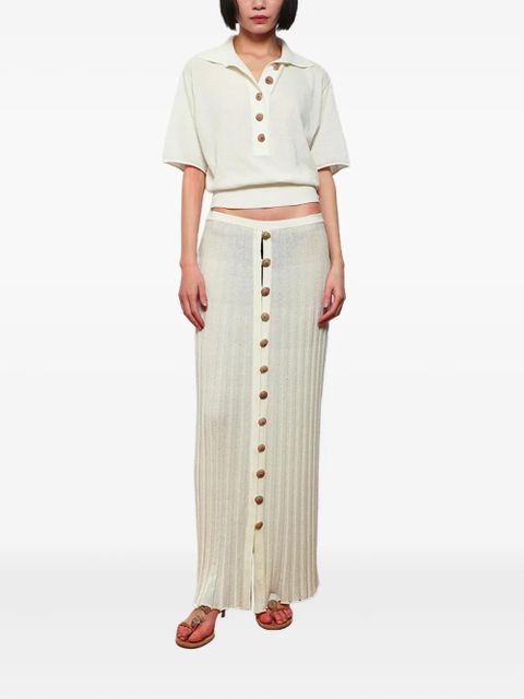 Christopher Esber pleated buttoned skirt - White