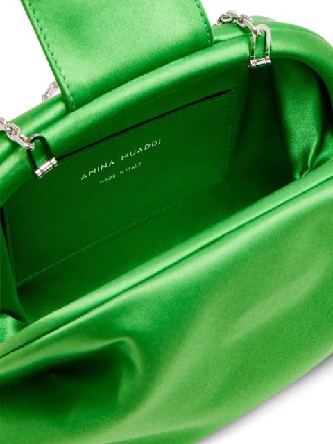 Amina Muaddi Camelia crystal-embellished pouch - Green
