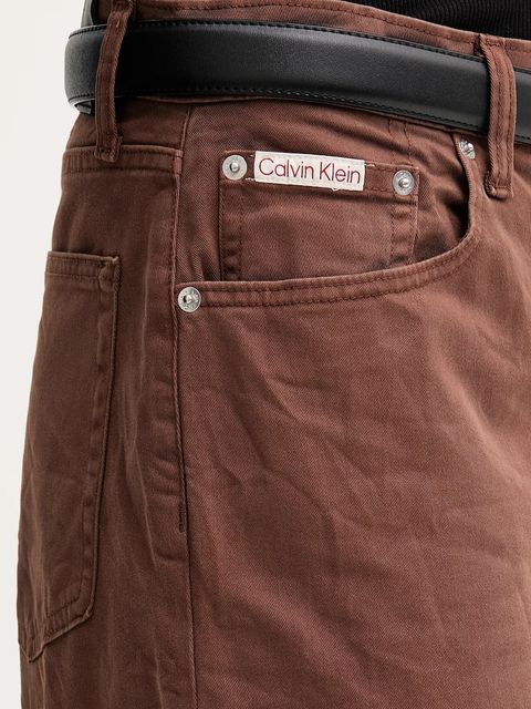 Calvin Klein Jeans jeansy damskie kolor brązowy LV044D615G