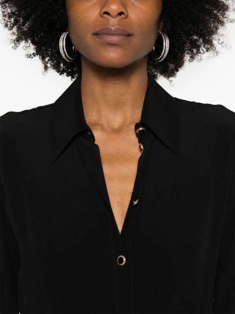 Alessandra Rich long-sleeve silk shirt - Black
