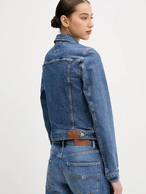 Tommy Jeans kurtka jeansowa kolor niebieski przejściowa DW0DW20120