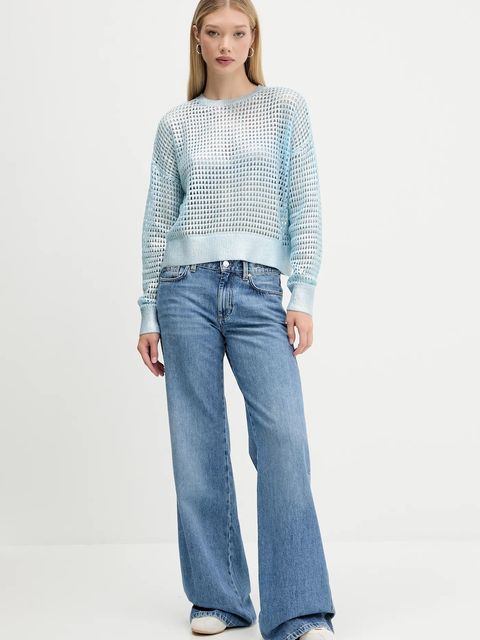 Desigual sweter WHISTLER damski kolor niebieski lekki 25WWJF40 - zdjęcie produktu nr 2