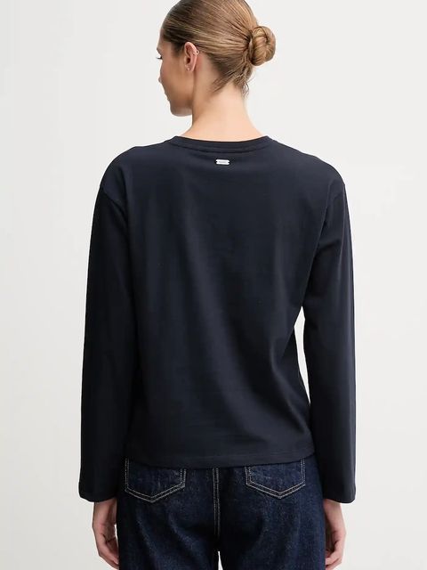 Barbour longsleeve bawełniany LAVENSDALE kolor granatowy LML0899 - zdjęcie produktu nr 2