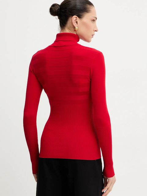 Morgan sweter MENTOS.M damski kolor czerwony z golfem MENTOS.M