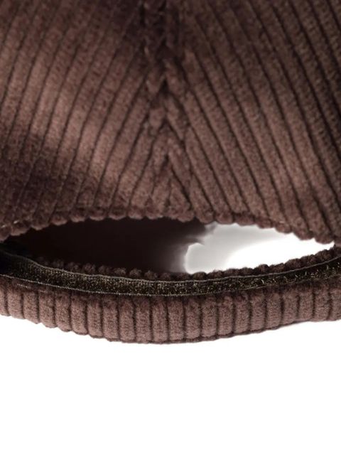 Miu Miu logo-patch corduroy baseball cap - Brown