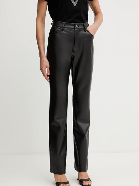 Guess spodnie damskie kolor czarny proste high waist W5BB75 K8S30 - zdjęcie produktu nr 1