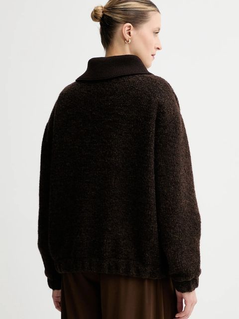 Sessun kurtka z dodatkiem wełny kolor brązowy przejściowa 25112012