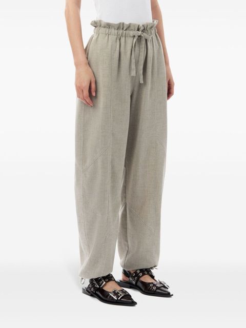 GANNI elasticated waist trousers - Neutrals