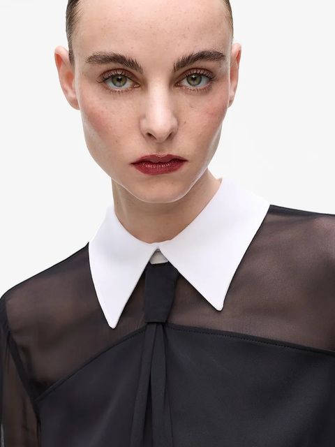 Karl Lagerfeld bluzka damska kolor czarny gładka A4W11008 - zdjęcie produktu nr 2