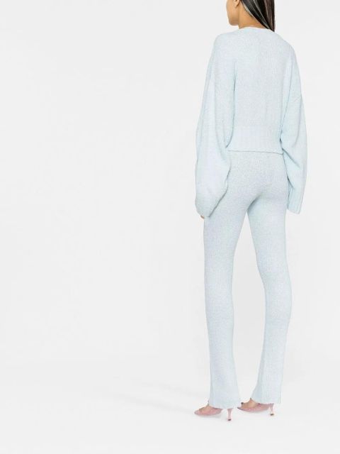 ROTATE BIRGER CHRISTENSEN flared-cuff knitted trousers - Blue