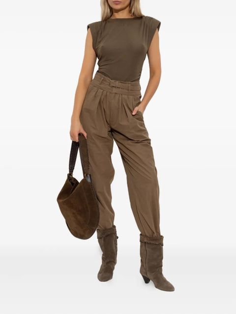 MARANT ÉTOILE gathered-shoulder T-shirt - Green - zdjęcie produktu nr 2