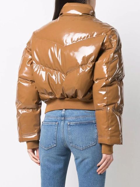 Diesel cropped puffer jacket - Brown