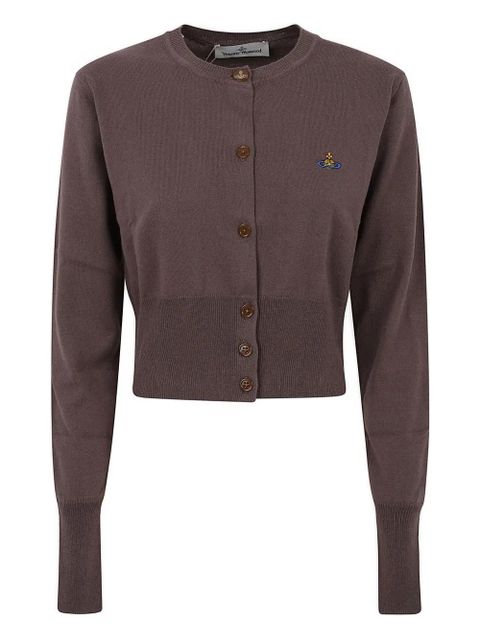 Vivienne Westwood Bea logo-embroidered cropped cardigan - Brown - zdjęcie produktu nr 1