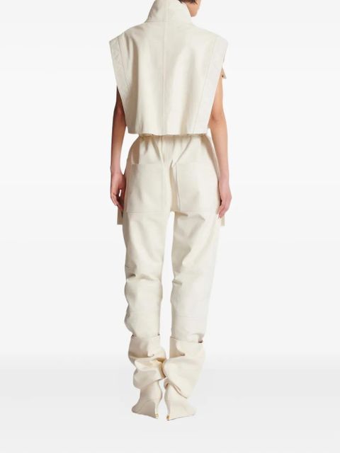 Balmain sleeveless pocket jumpsuit - White