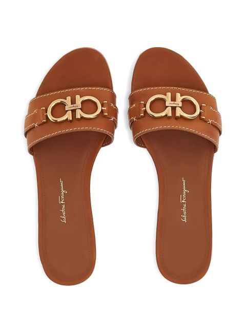 Ferragamo leather heeled sandals - Brown