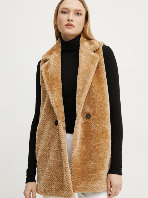 Marella bezrękawnik damski kolor beżowy przejściowy 2423906016200