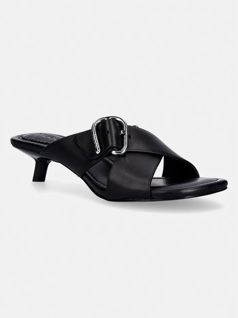 HUGO klapki na niskim obcasie damskie skórzane Amaryl - zdjęcie produktu nr 1