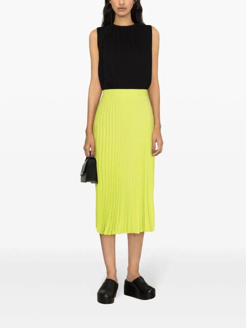 MM6 Maison Margiela pleated crepe midi skirt - Green - zdjęcie produktu nr 2