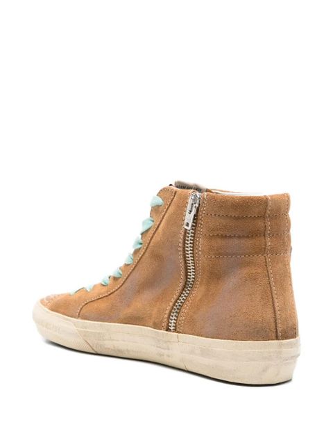 Golden Goose Slide studded star sneakers - Brown