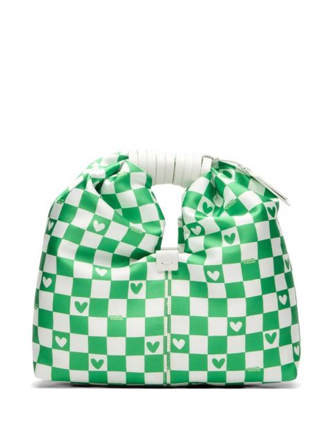 Casadei x Enriquez heart print checkerboard tote bag - Green - zdjęcie produktu nr 1