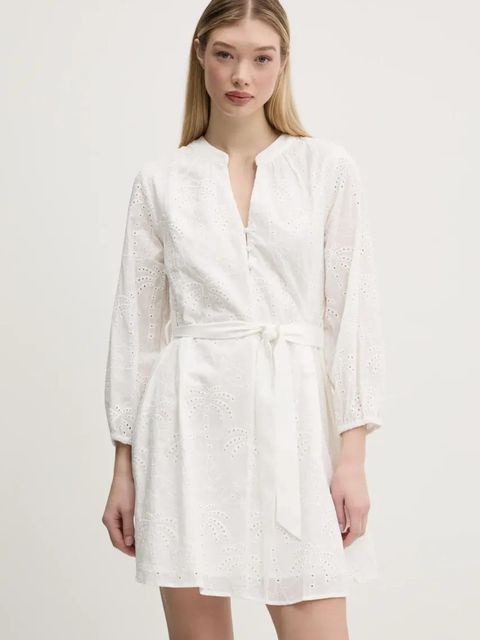 Desigual sukienka bawełniana TOURS kolor biały mini rozkloszowana 25SWVW09 - zdjęcie produktu nr 1