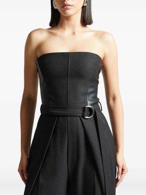 Manière De Voir Sabine pleated belted jumpsuit - Black