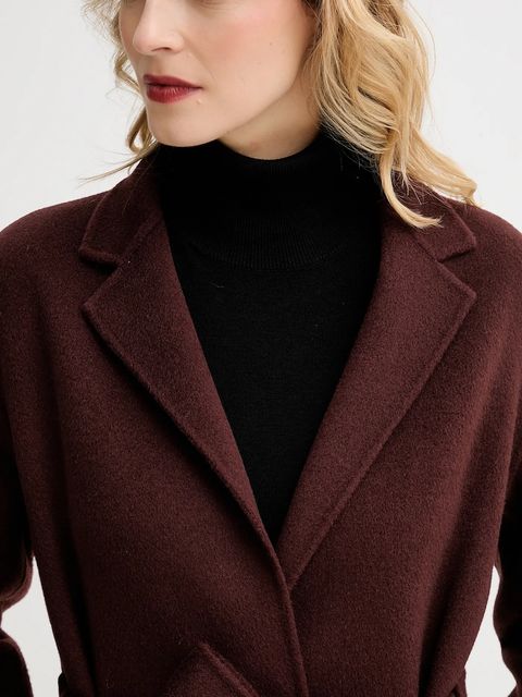 Filippa K płaszcz wełniany kolor brązowy 32512