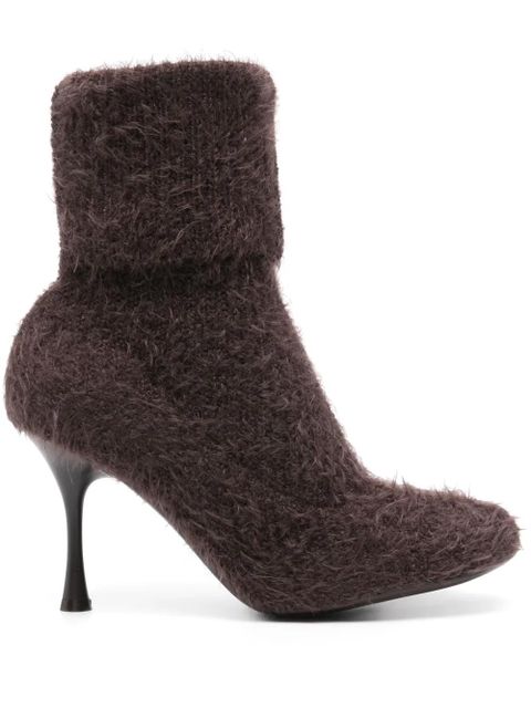 Gianvito Rossi 85mm knitted ankle boots - Brown - zdjęcie produktu nr 1