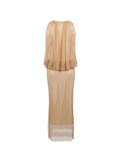 Sportmax crystal-embellished mesh dress - Gold - zdjęcie produktu nr 2
