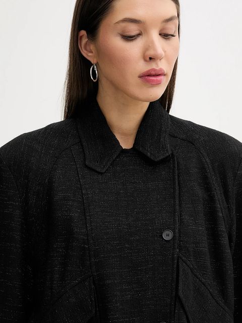 IRO marynarka z domieszką wełny kolor czarny oversize gładka WP100BILLAN
