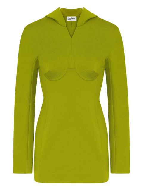 Jean Paul Gaultier hooded long-sleeves mini dress - Green - zdjęcie produktu nr 1