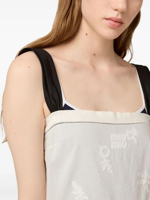 Miu Miu embroidered midi dress - Neutrals