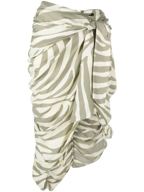 Balmain zebra-print midi skirt - Neutrals - zdjęcie produktu nr 1
