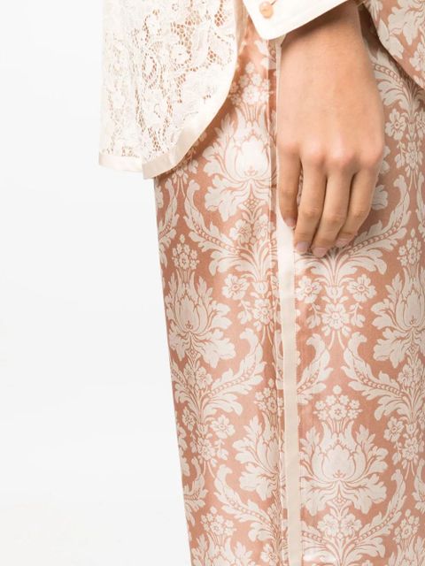 ZIMMERMANN damask-print silk palazzo trousers - Neutrals