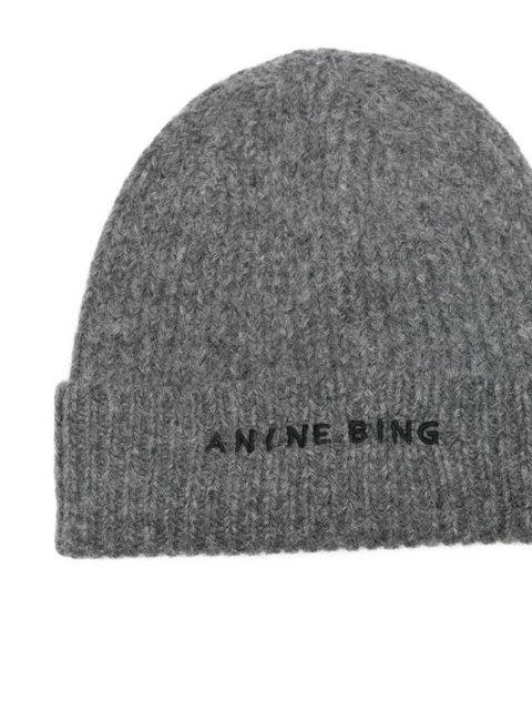 ANINE BING ribbed-knit beanie - Grey
